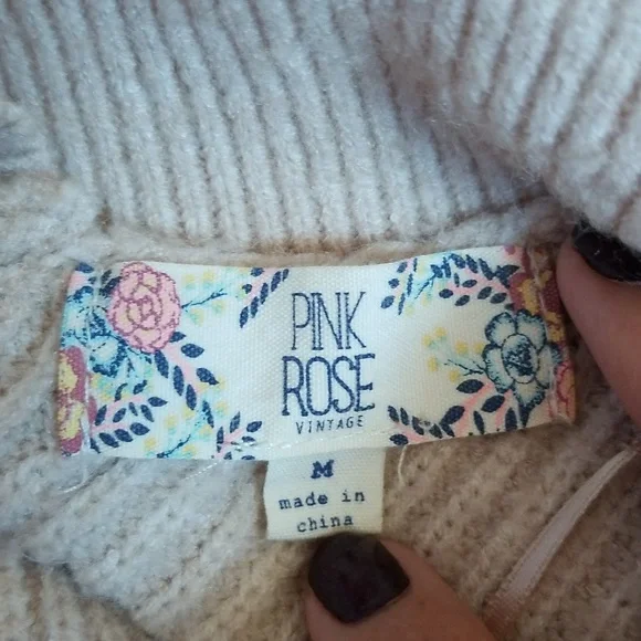 Pink Rose Women's Sweater - Picture 12 of 13